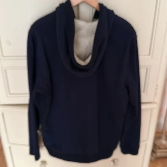 Abercrombie & Fitch Navy Sherpa Lined Hooded Jacket with Zipper XL